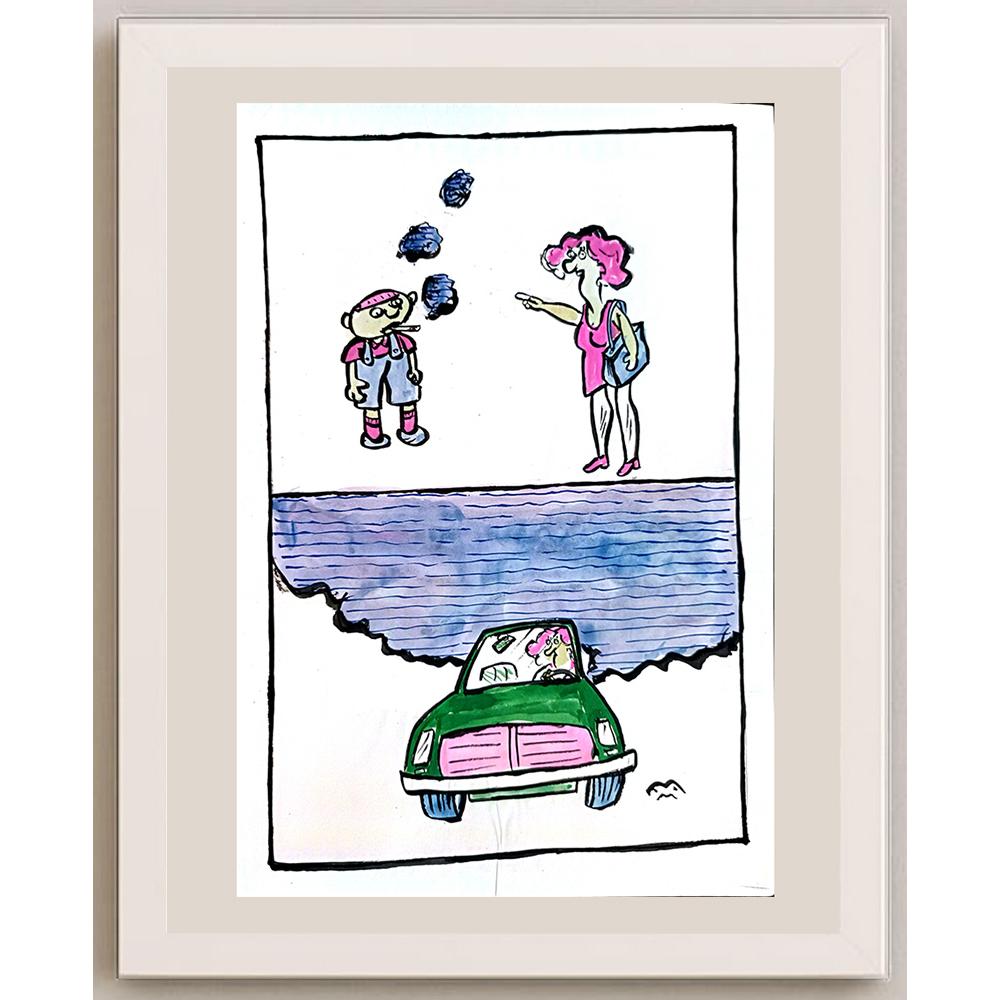 Mileta Miloradovic 29x21cm Orijinal Karikatür BOD03820