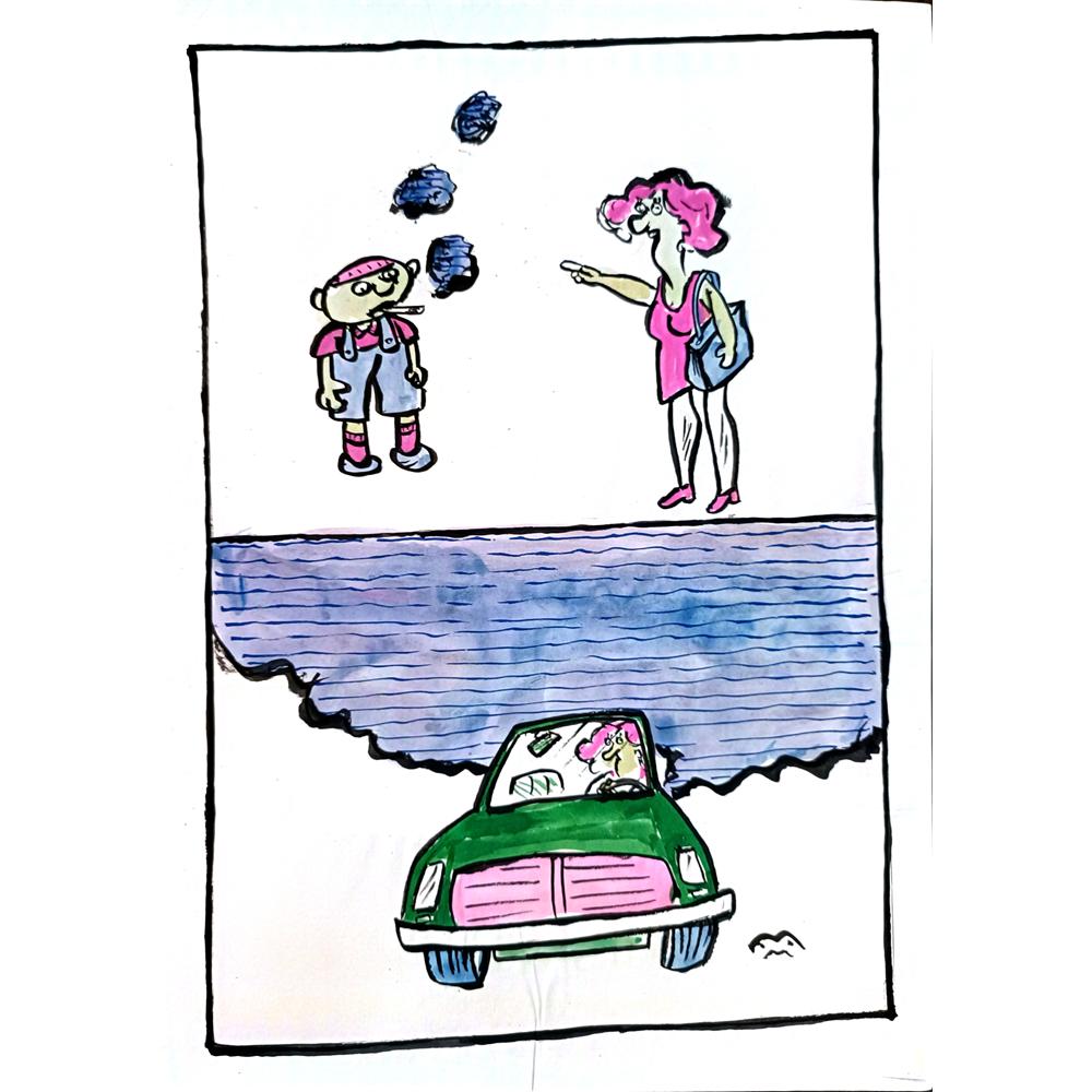 Mileta Miloradovic 29x21cm Orijinal Karikatür BOD03820