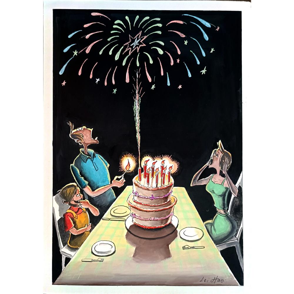 Lei Hao 29x21cm Orijinal Karikatür BOD03822
