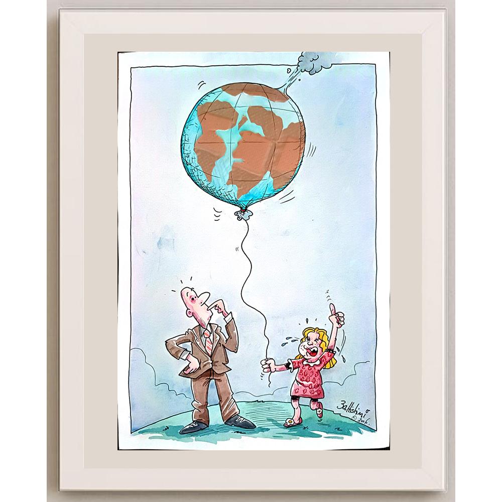 Laurent Battistini 29x21cm Orijinal Karikatür BOD03826