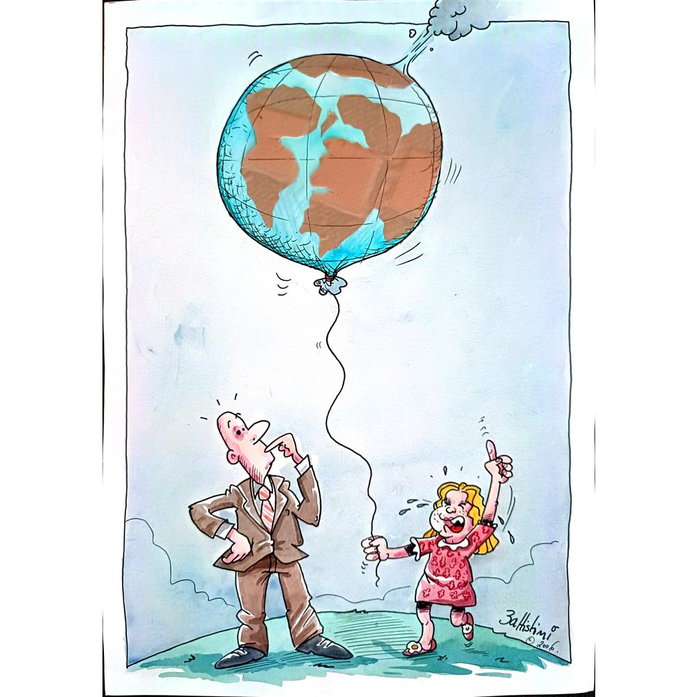 Laurent Battistini 29x21cm Orijinal Karikatür BOD03826