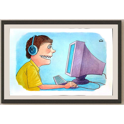 Eshonkulov Maxmudjon 29x21cm Orijinal Karikatür BOD03830