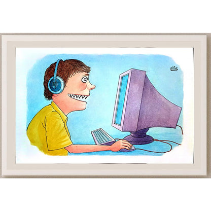 Eshonkulov Maxmudjon 29x21cm Orijinal Karikatür BOD03830