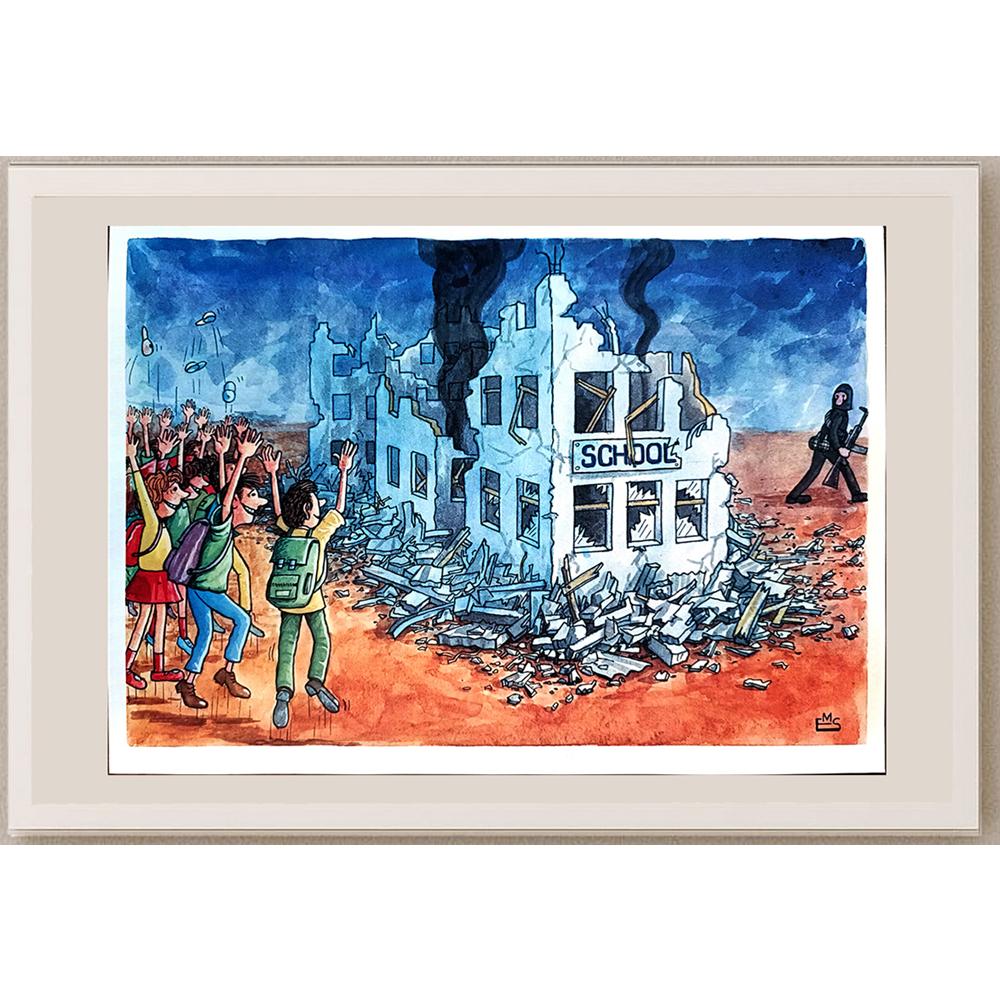 Eshonkulov Maxmudjon 29x21cm Orijinal Karikatür BOD03831