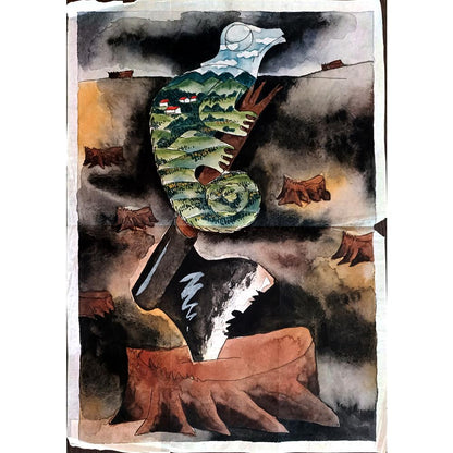 Li Xiaoyang 43x30cm Orijinal Karikatür BOD03846
