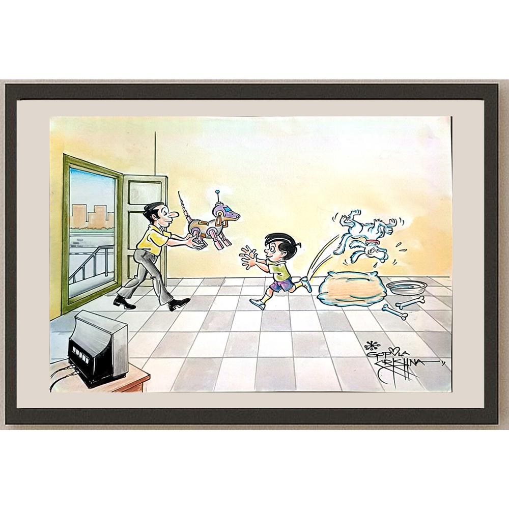 Vendra Gopalaksrishna 29x21cm Orijinal Karikatür BOD03849