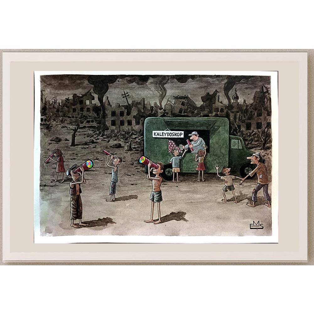 Eshonkulov Maxmudjon 29x21cm Orijinal Karikatür BOD03851