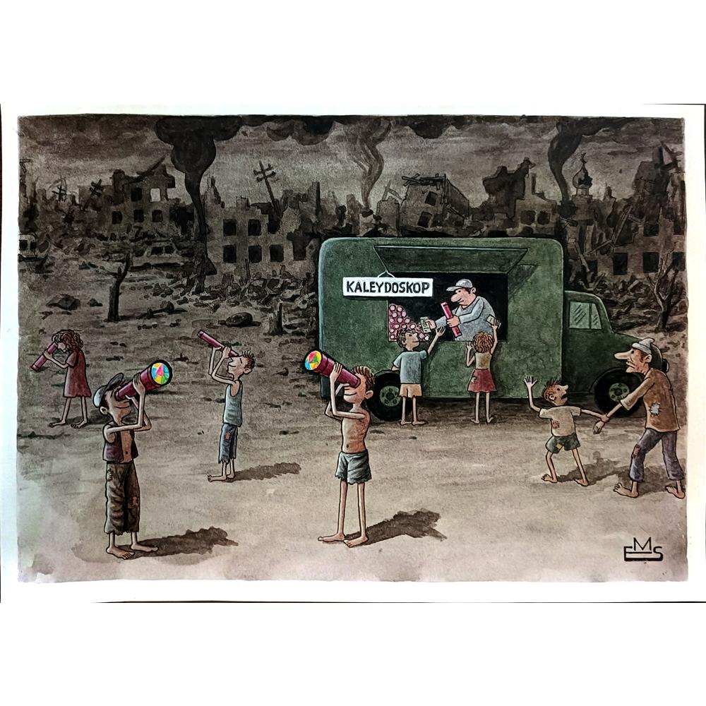 Eshonkulov Maxmudjon 29x21cm Orijinal Karikatür BOD03851