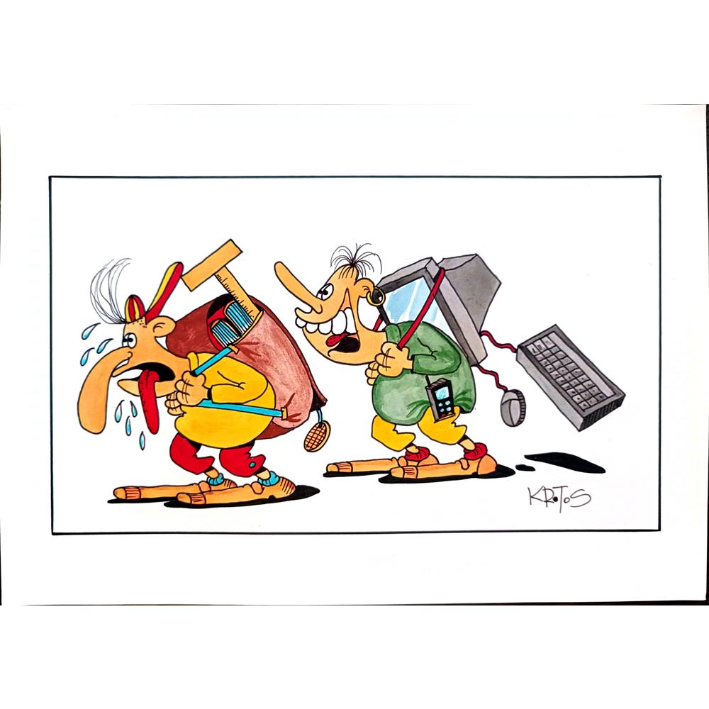 Tadeusz Krotos 29x21cm Orijinal Karikatür BOD03858