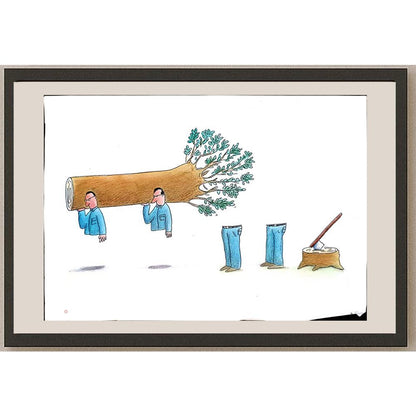 Masoud Ziaei Zardkhashosei 29x21cm Orijinal Karikatür BOD03861