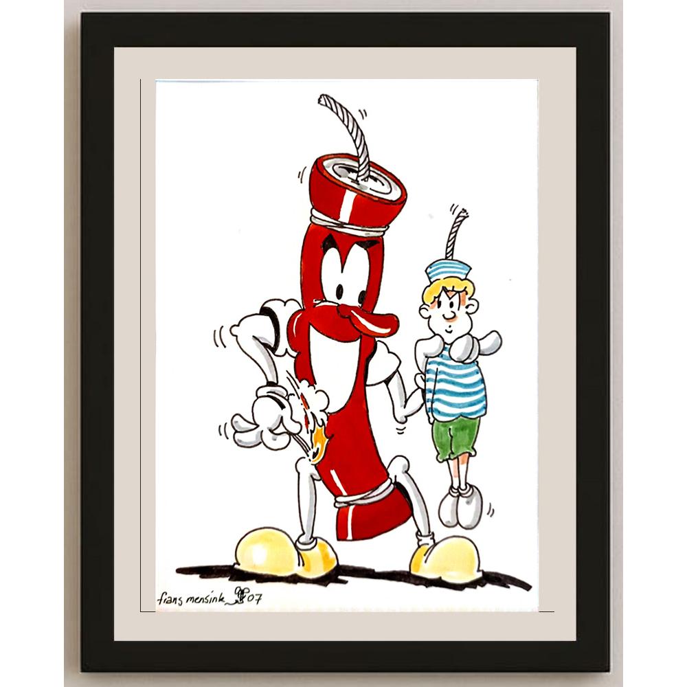 Frans Mensink 29x21cm Orijinal Karikatür BOD03863