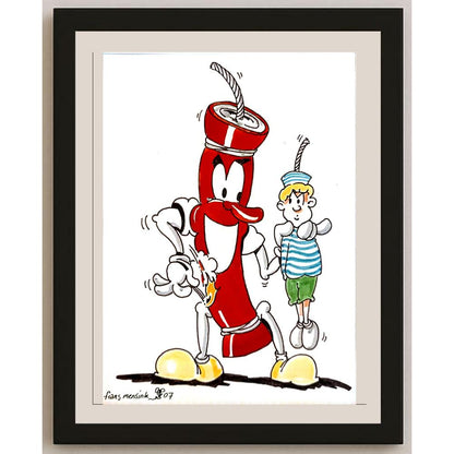 Frans Mensink 29x21cm Orijinal Karikatür BOD03863
