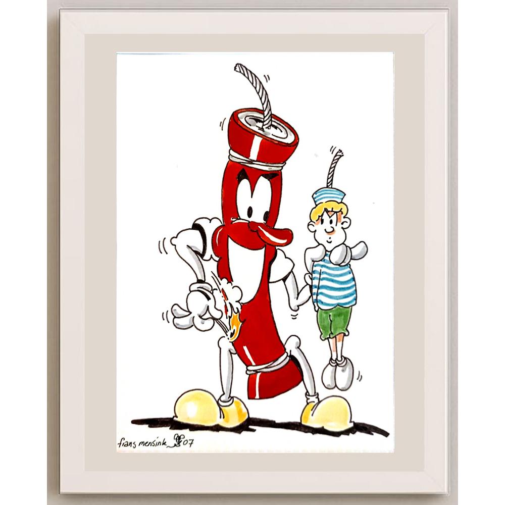 Frans Mensink 29x21cm Orijinal Karikatür BOD03863