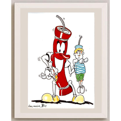 Frans Mensink 29x21cm Orijinal Karikatür BOD03863