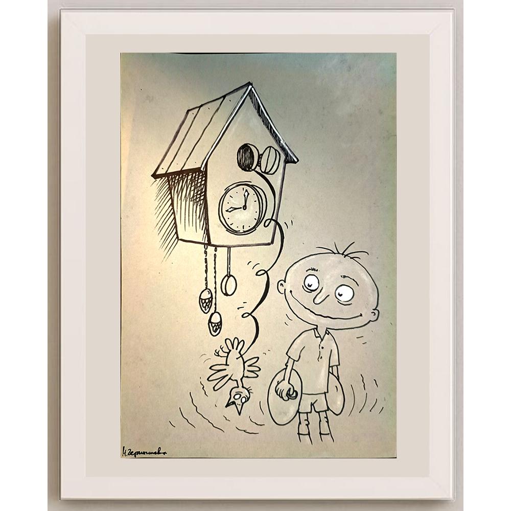 Chernyshev Nickolay 29x21cm Orijinal Karikatür BOD03871