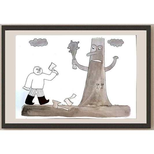 Misha Karmanov 29x21cm Orijinal Karikatür BOD03886