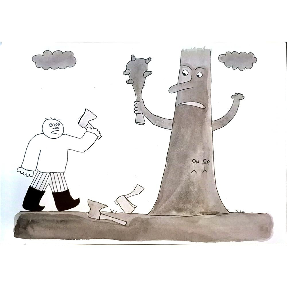Misha Karmanov 29x21cm Orijinal Karikatür BOD03886
