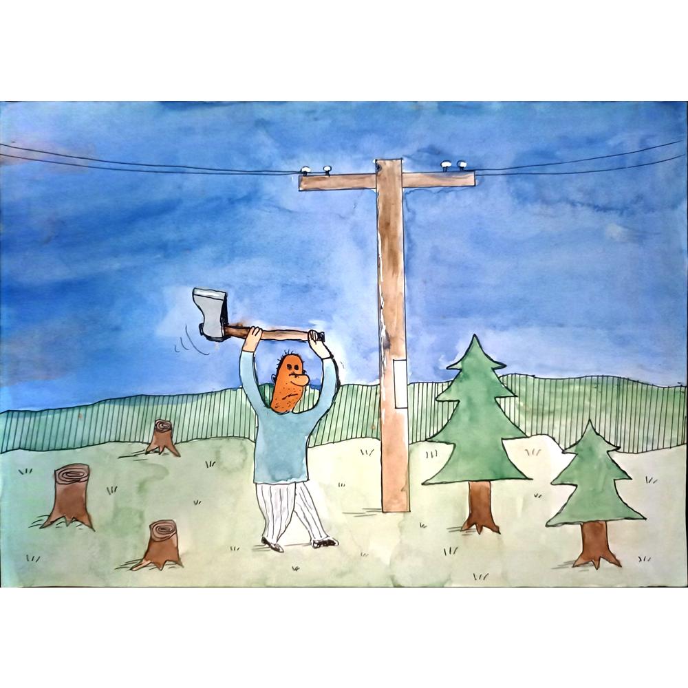 Alex Litvintcev 29x21cm Orijinal Karikatür BOD03897