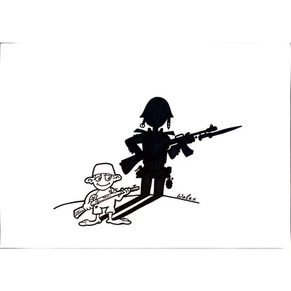 Valerio Aleksandrov 29x21cm Orijinal Karikatür BOD03920