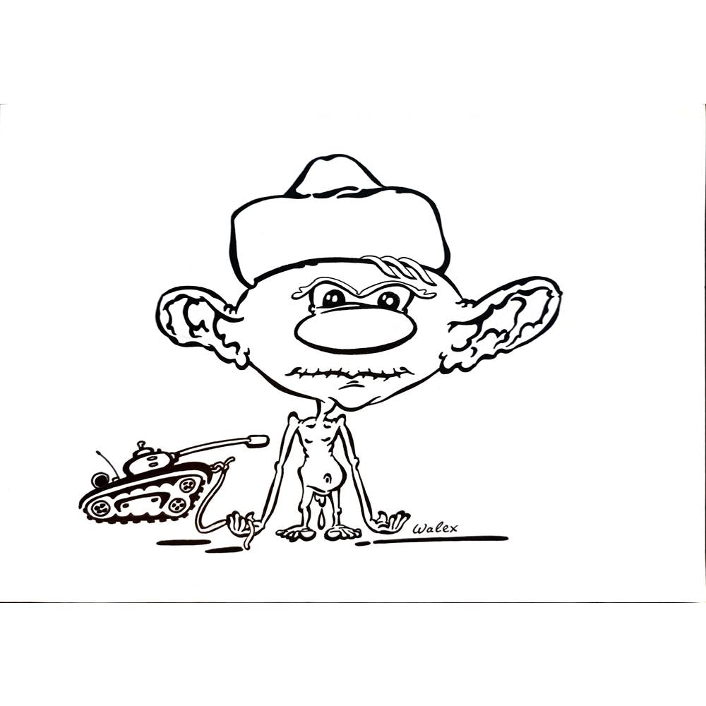 Valerio Aleksandrov 29x21cm Orijinal Karikatür BOD03921