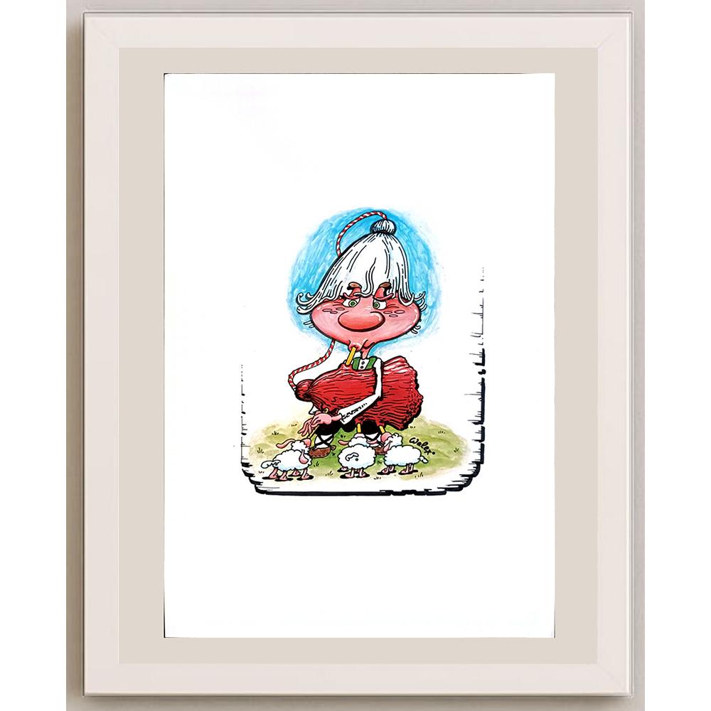 Valerio Aleksandrov 29x21cm Orijinal Karikatür BOD03923