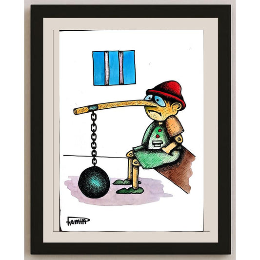 Ramin Rezaie 29x21 Orijinal Karikatür BOD03945
