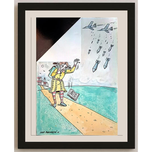 Porumbita Mihaita 29x21cm Orijinal Karikatür BOD03954