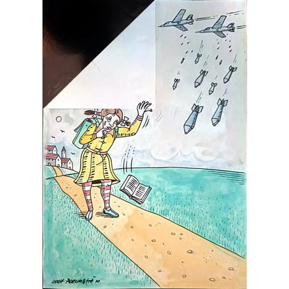 Porumbita Mihaita 29x21cm Orijinal Karikatür BOD03954
