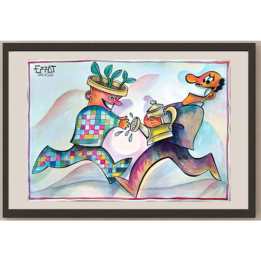 Mohammed Effat 29x21cm Orijinal Karikatür BOD03964