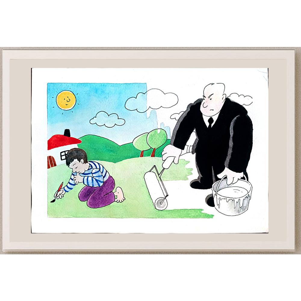 Valentin Georgiev 29x21cm Orijinal Karikatür BOD03972