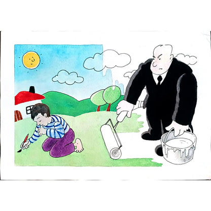 Valentin Georgiev 29x21cm Orijinal Karikatür BOD03972