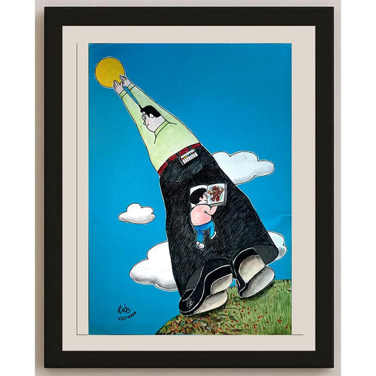 Nguyen Huu Due 29x21cm Orijinal Karikatür BOD03982