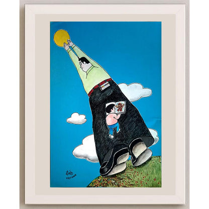 Nguyen Huu Due 29x21cm Orijinal Karikatür BOD03982