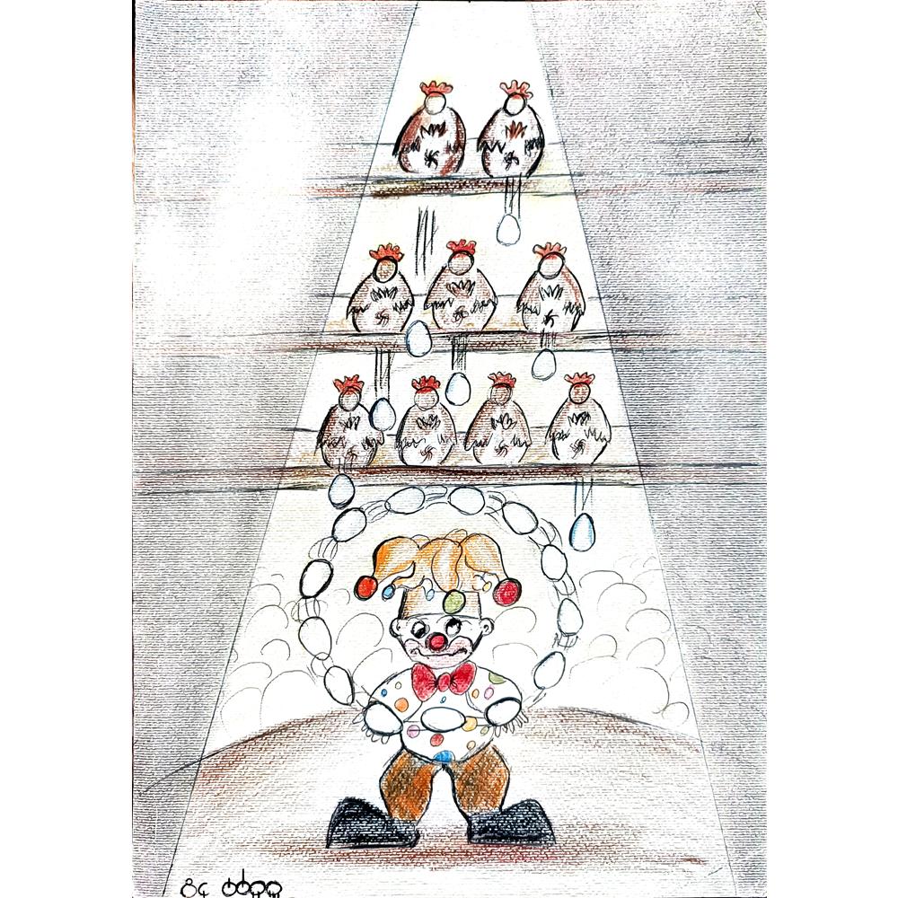 Peyman Zolnounah 29x21cm Orijinal Karikatür BOD03983
