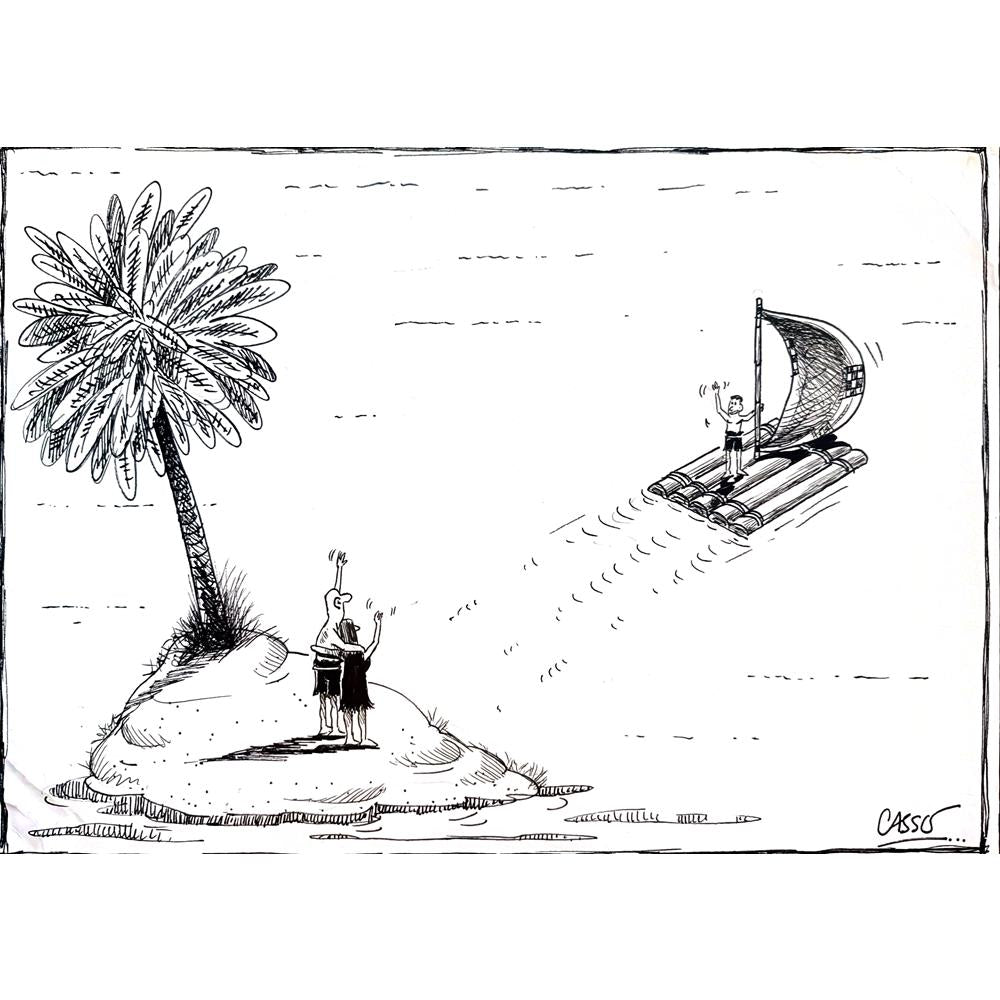 Carlos Augusto Nascimento 29x21cm Orijinal Karikatür BOD03986