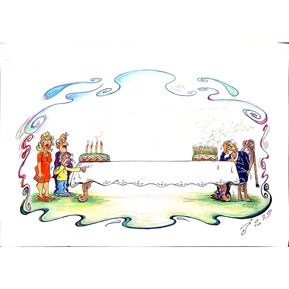 Jordan Popiliev 29x21cm Orijinal Karikatür BOD03988