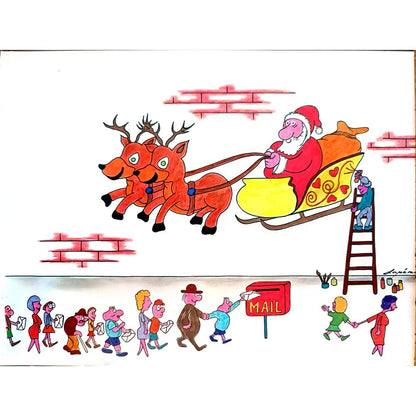 Marian Lupu 29x21cm Orijinal Karikatür BOD03989