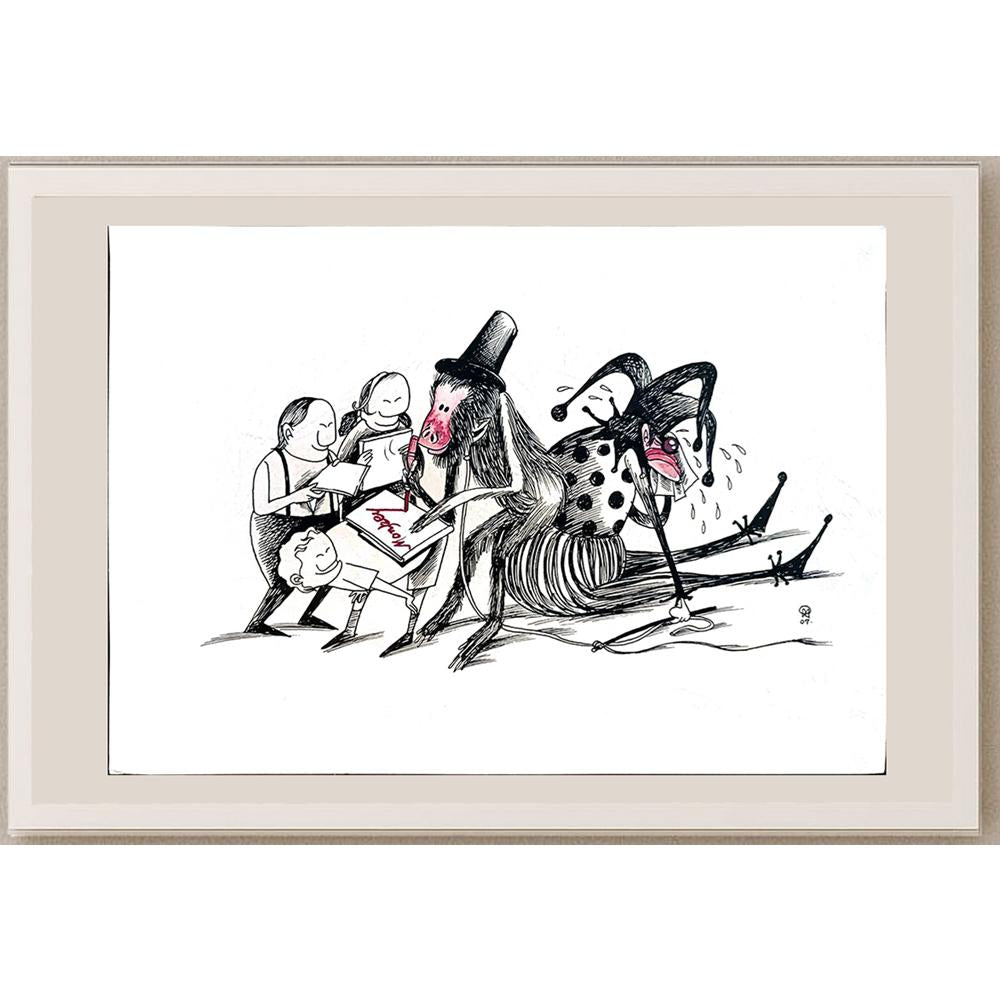 Xiaowiang Hou 29x21cm Orijinal Karikatür BOD03994