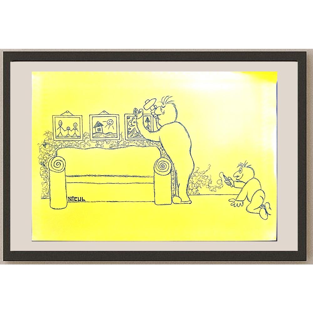 Lupu Nicolae 29x21cm Orijinal Karikatür BOD03997