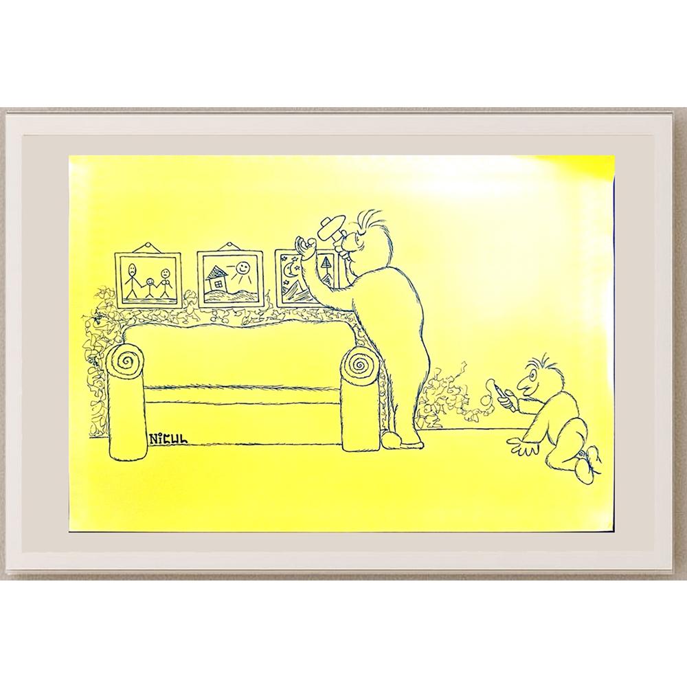 Lupu Nicolae 29x21cm Orijinal Karikatür BOD03997