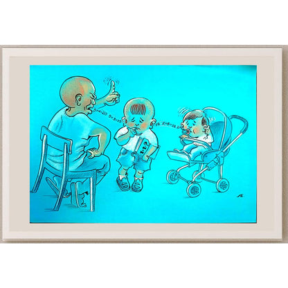 Gazizov Aidarbek 29x21cm Orijinal Karikatür BOD03999