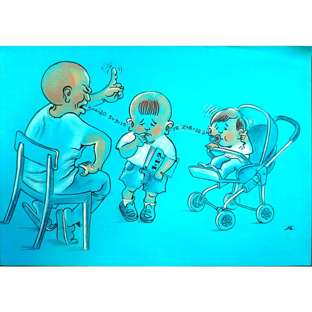 Gazizov Aidarbek 29x21cm Orijinal Karikatür BOD03999