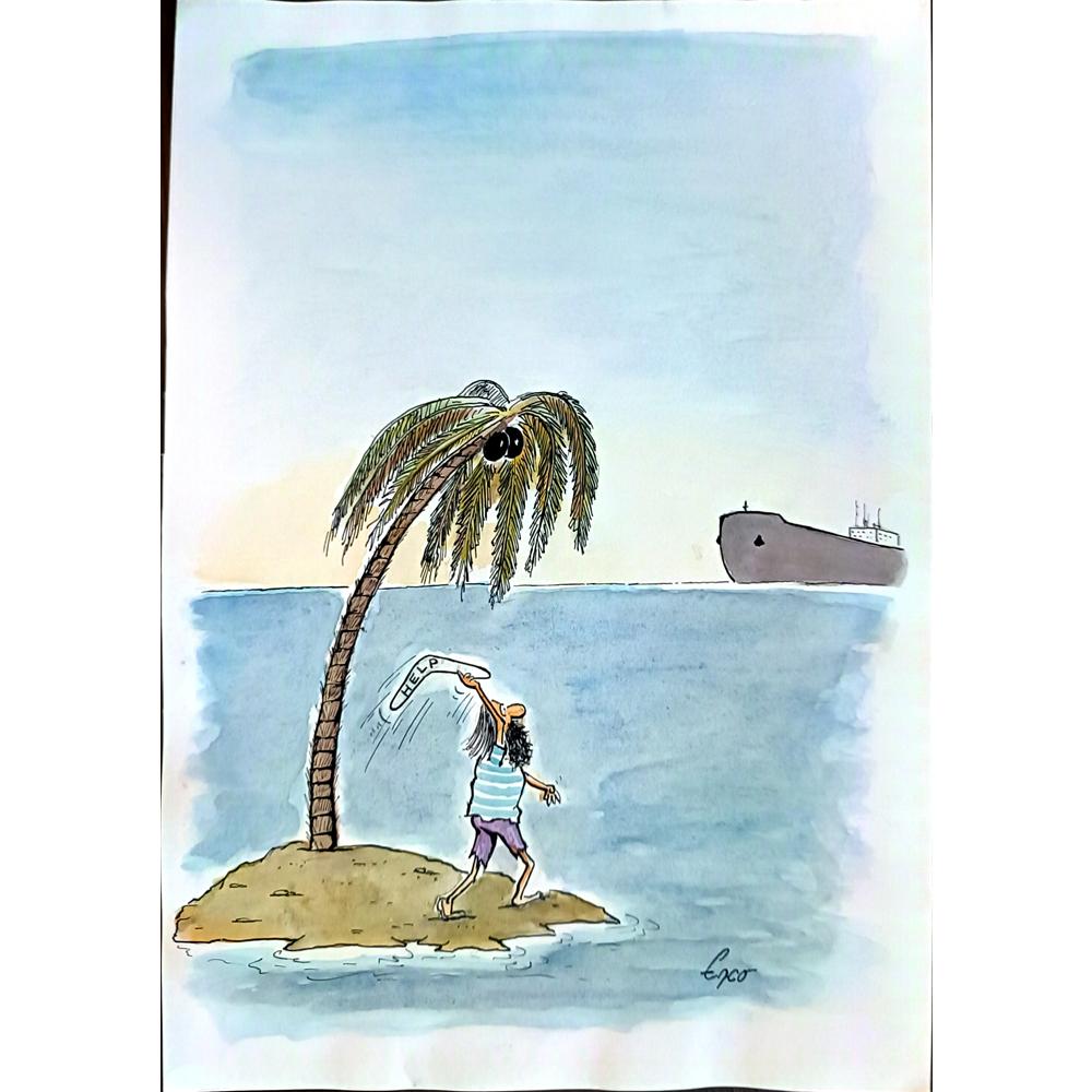 Gazizov Aidarbek 29x21cm Orijinal Karikatür BOD04001