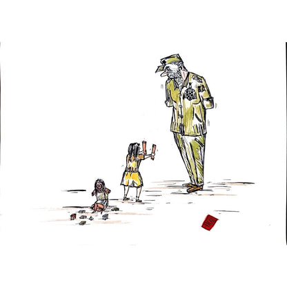 Sajad Rafaee 29x21cm Orijinal Karikatür BOD04012