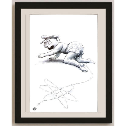 Amih Montazeri 29x21cm Orijinal Karikatür BOD04013