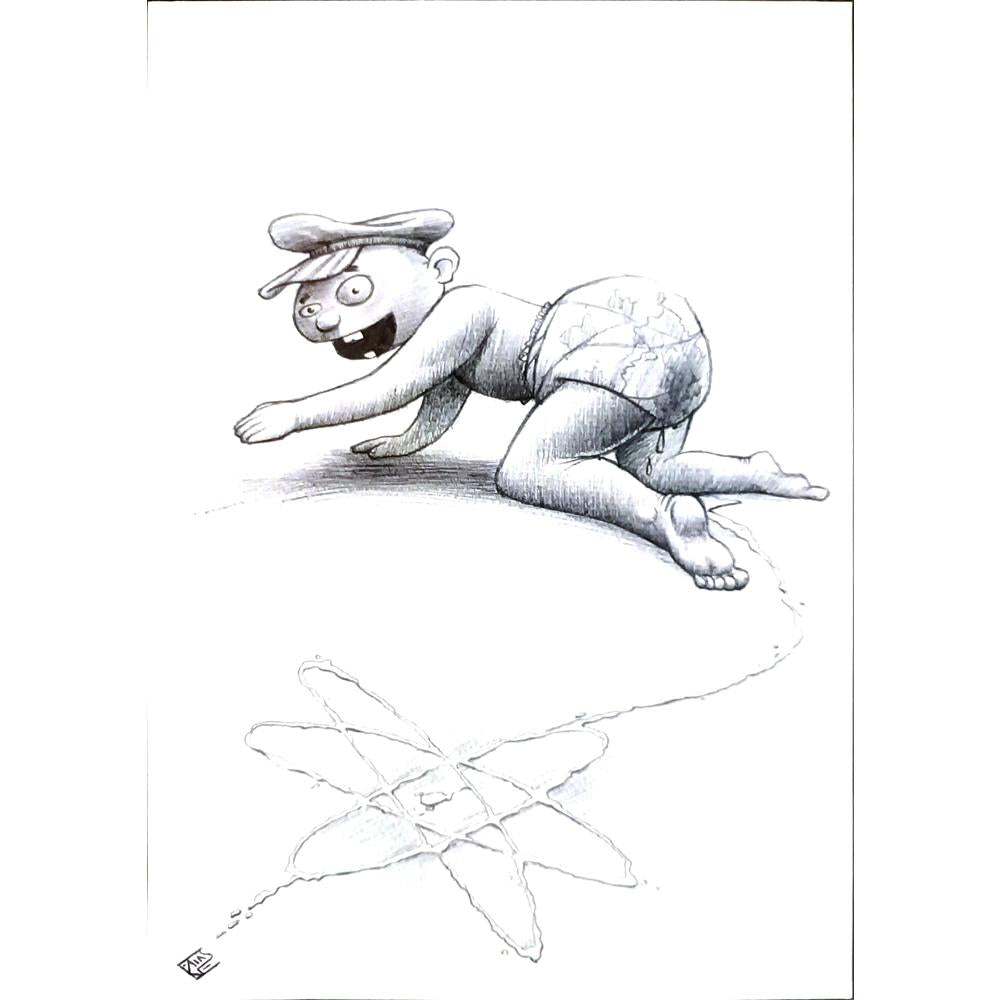 Amih Montazeri 29x21cm Orijinal Karikatür BOD04013