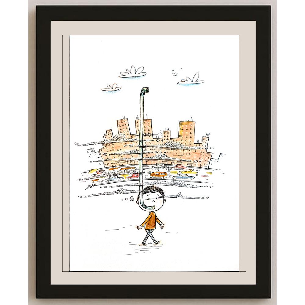 Afra Alyoussef 29x21cm Orijinal Karikatür BOD04014