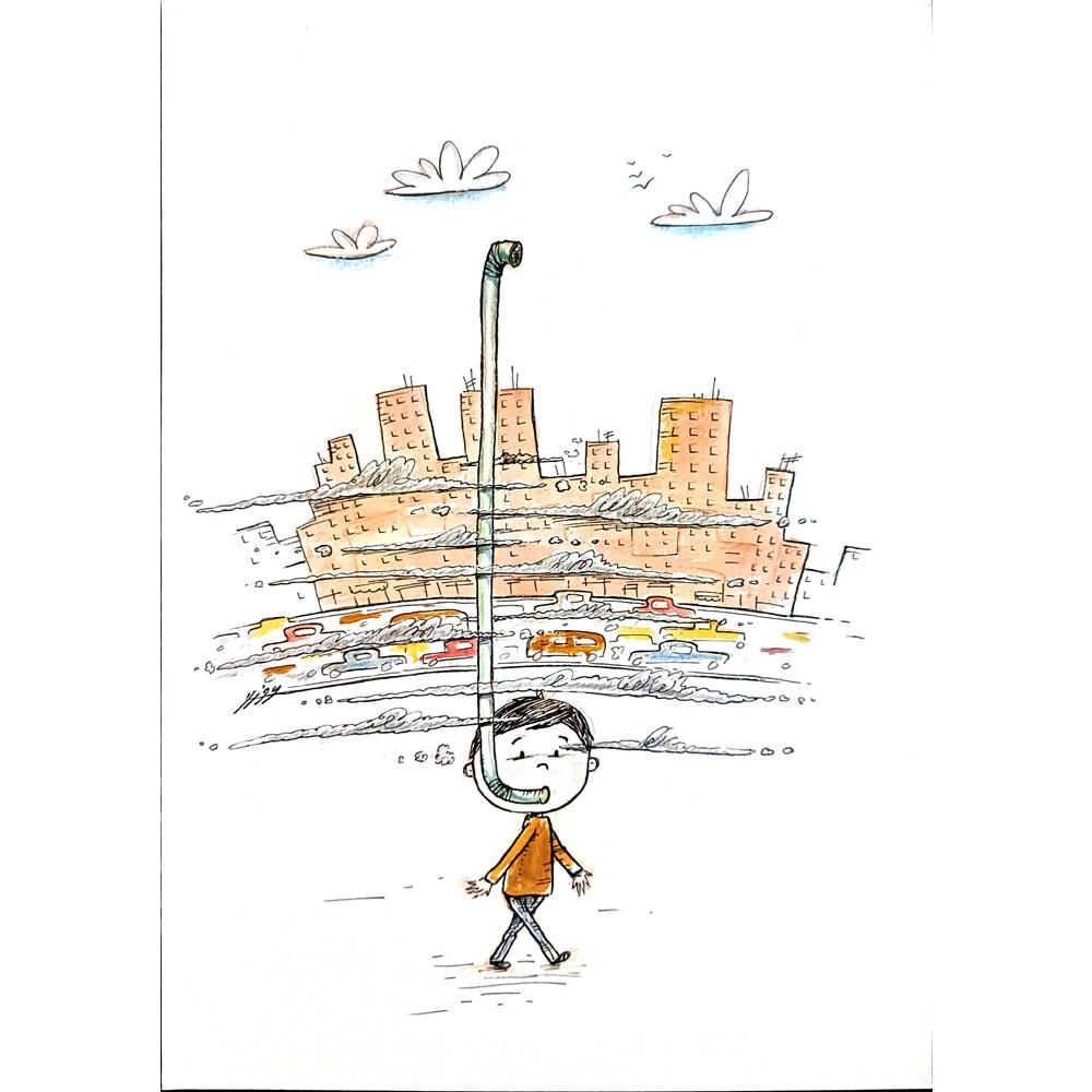 Afra Alyoussef 29x21cm Orijinal Karikatür BOD04014