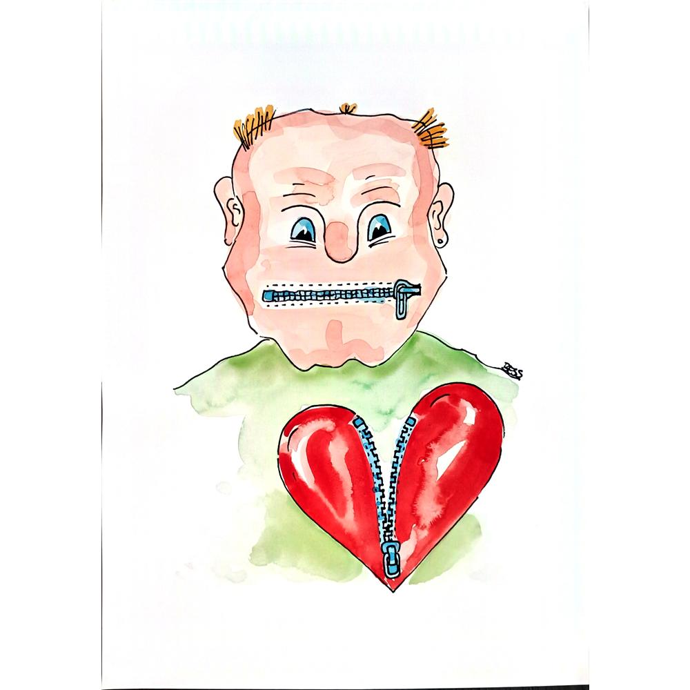 Winfried Besslich 29x21cm Orijinal Karikatür BOD04018