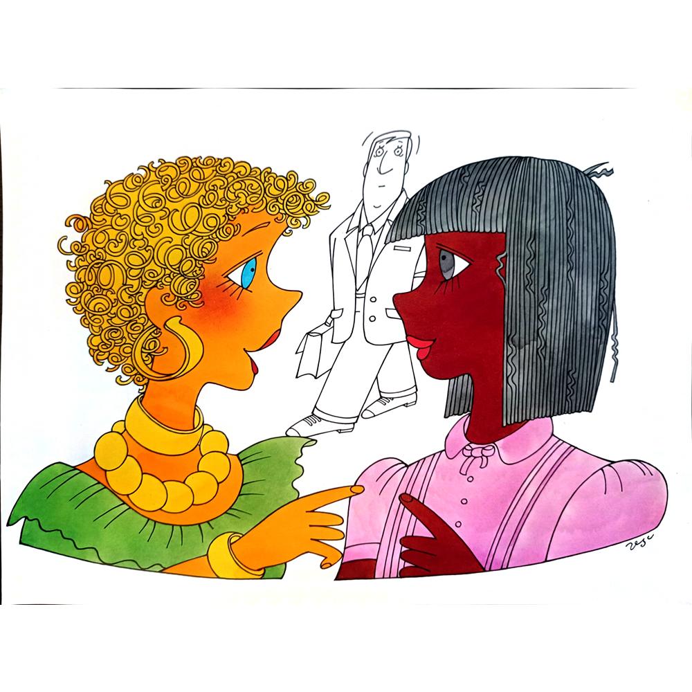Vlasta Svejdova 29x21cm Orijinal Karikatür BOD04022